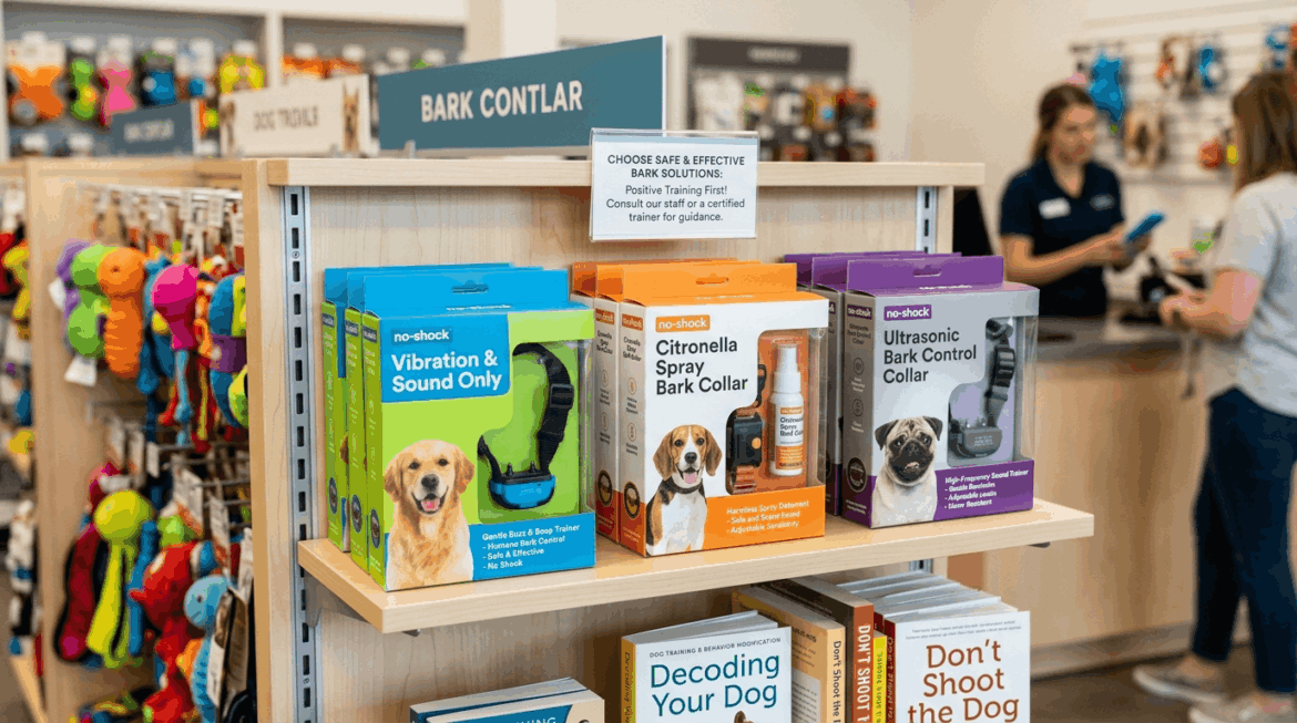 Safe humane training collars for managing dog barking behavior
