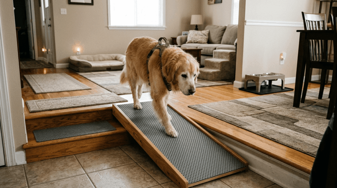 Home modifications and ramps to improve dog mobility access