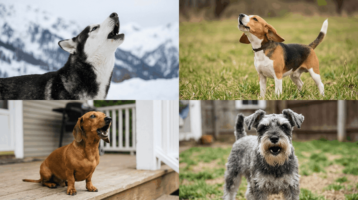 Vocal expressive dog breeds known for barking and howling