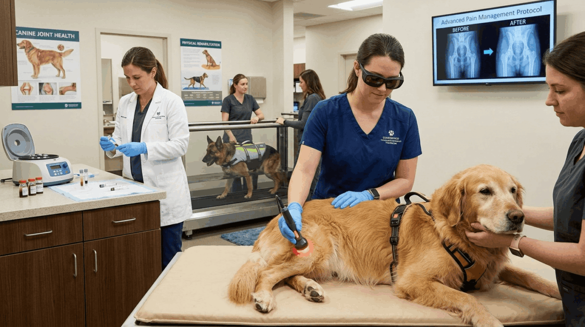 Advanced treatment options for canine arthritis including therapies and medications