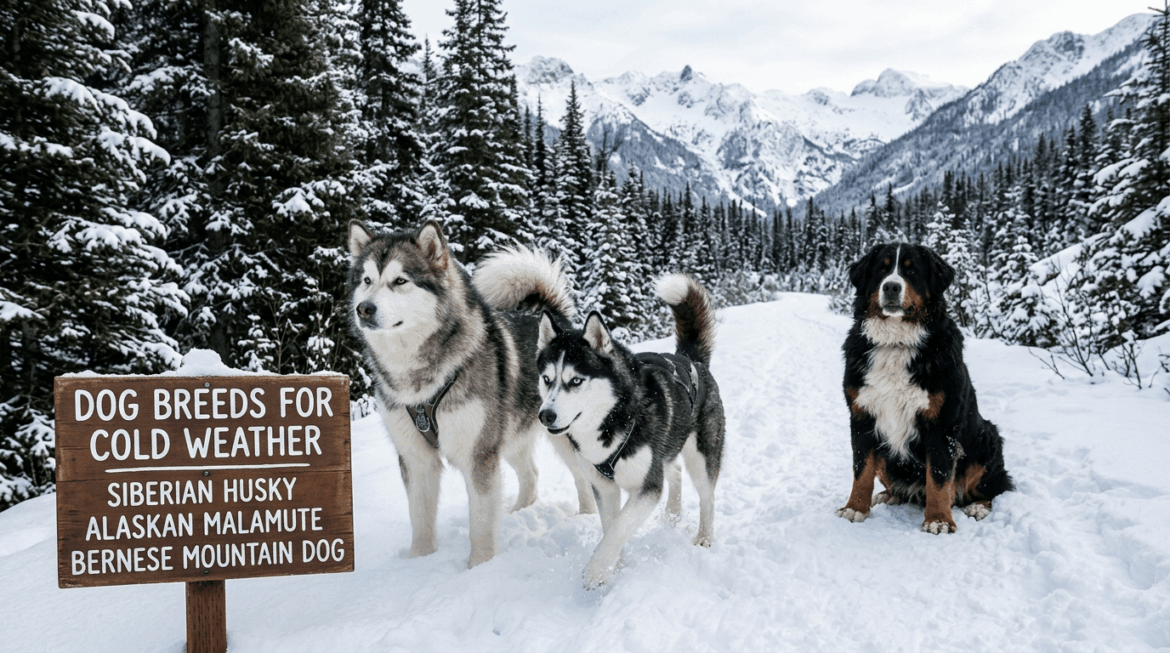 Dog breeds for cold weather including thick-coated winter-adapted breeds